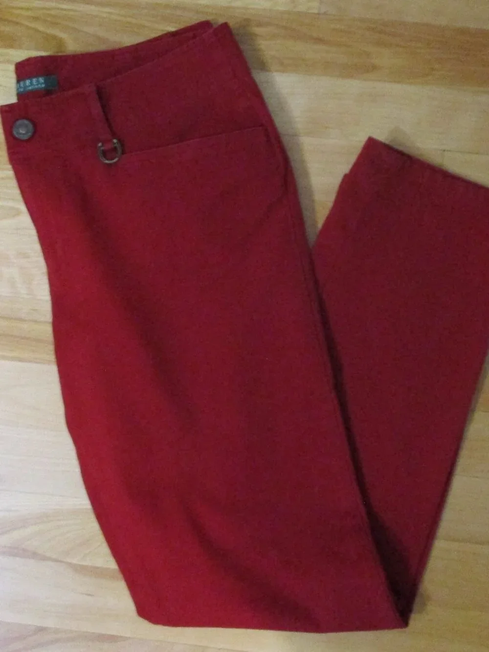 RARE Lauren Ralph Lauren Straight Leg Jeans Horseshoe Charm Suede Pocket Trim